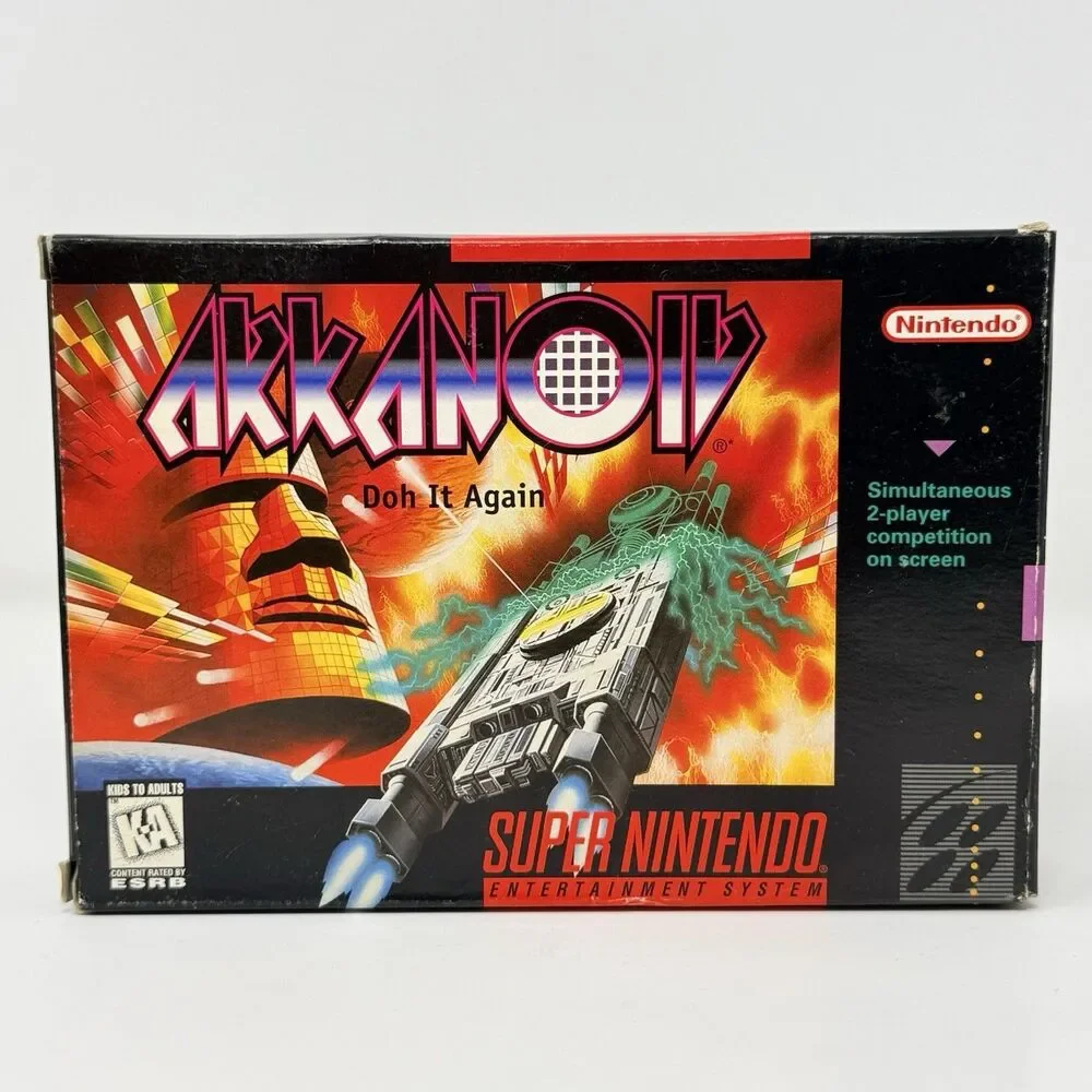 Arkanoid Doh It Again Nintendo Super NES SNES Complete CIB Poster Tested